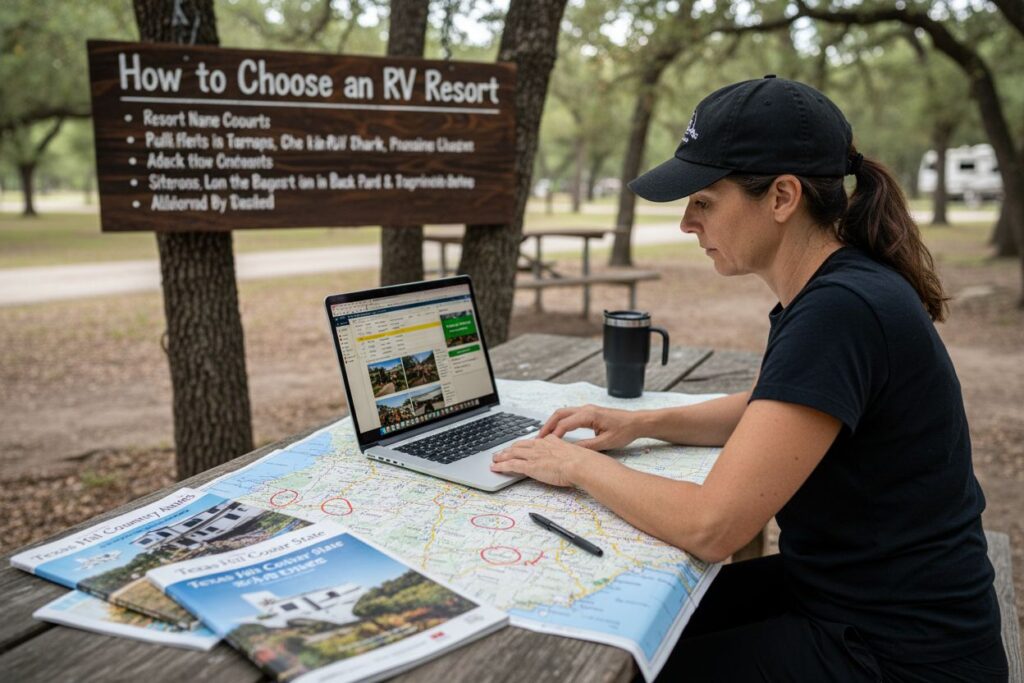 choose RV resort Texas planning
