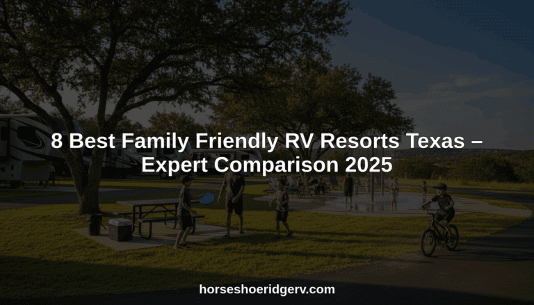 Family enjoying outdoor activities at Horseshoe Ridge RV Resort Texas.