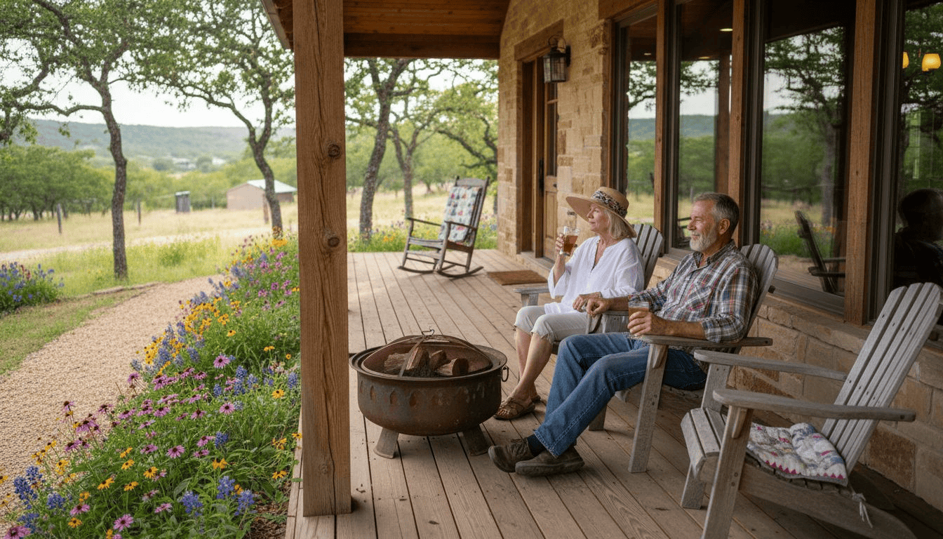 Texas Hill Country landscape near Horseshoe Ridge RV Resort in Wimberley, TX