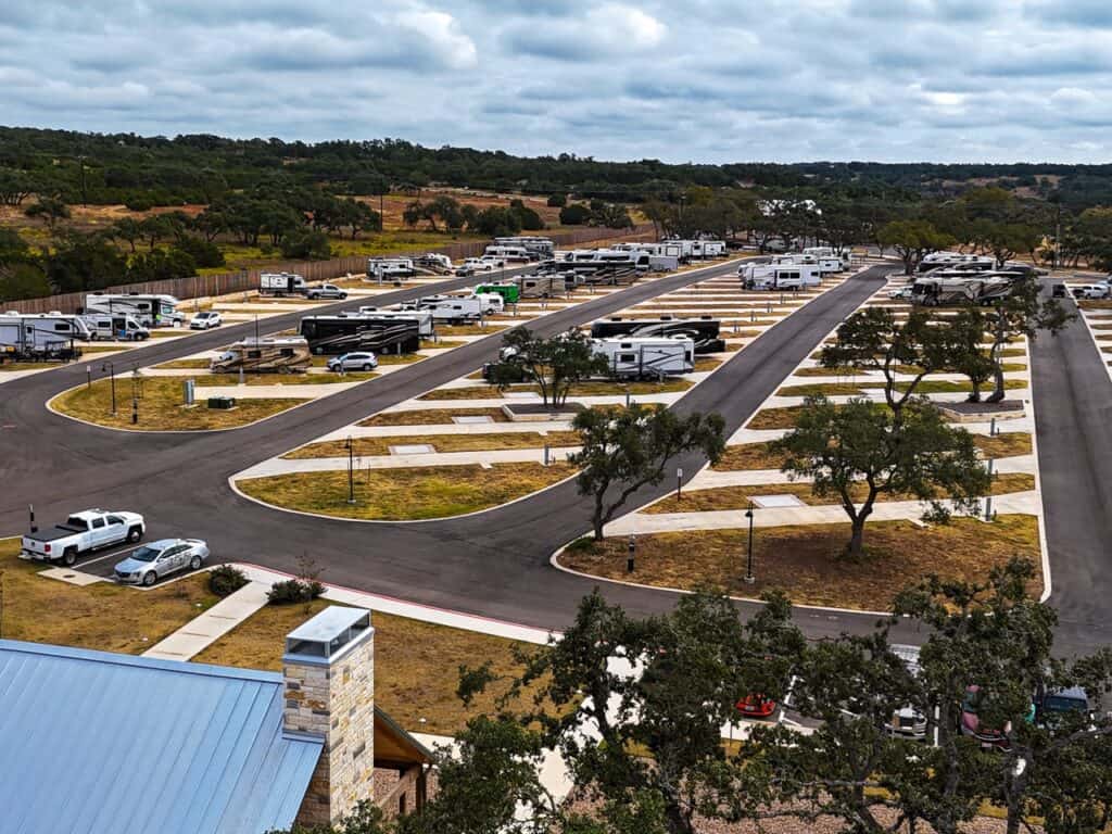Horseshoe Ridge RV park with spacious sites and scenic views.