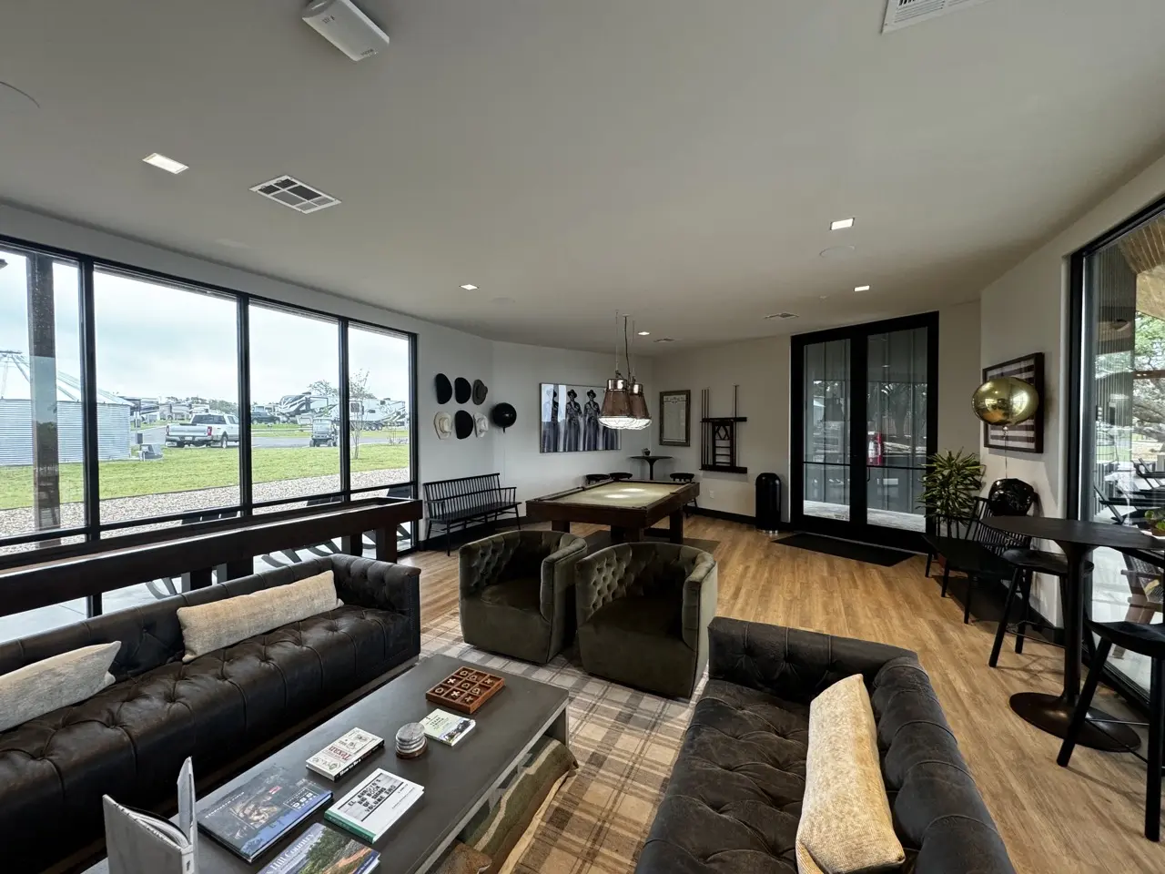 Clubhouse and community spaces at Horseshoe Ridge RV Resort Wimberley TX
