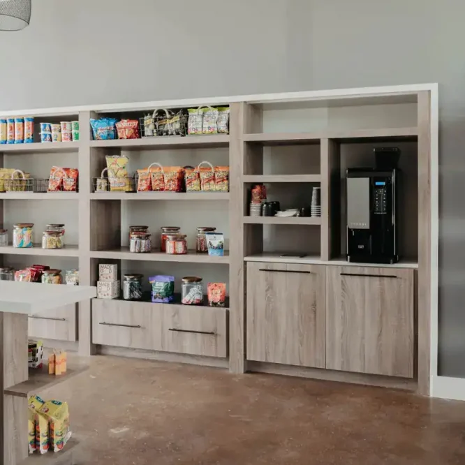 Convenient snack and beverage station at Horseshoe Ridge RV.